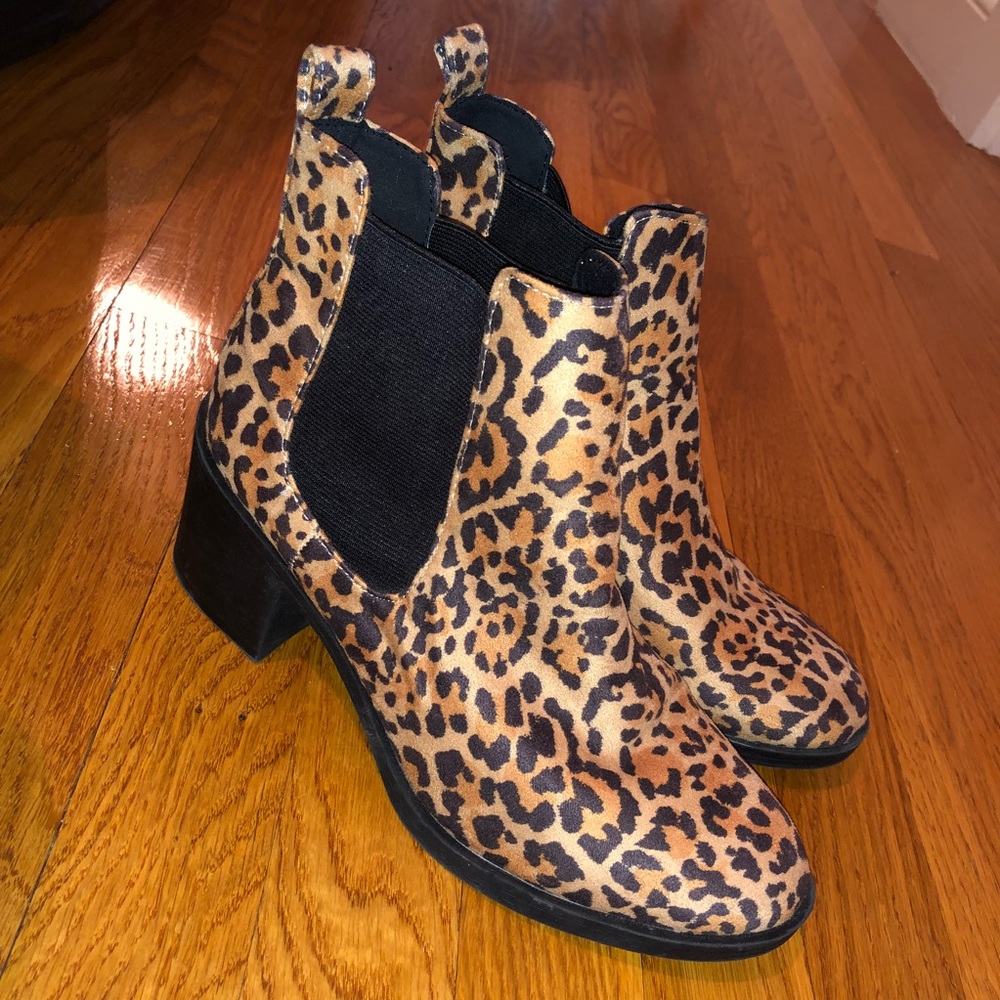 Cheetah print booties